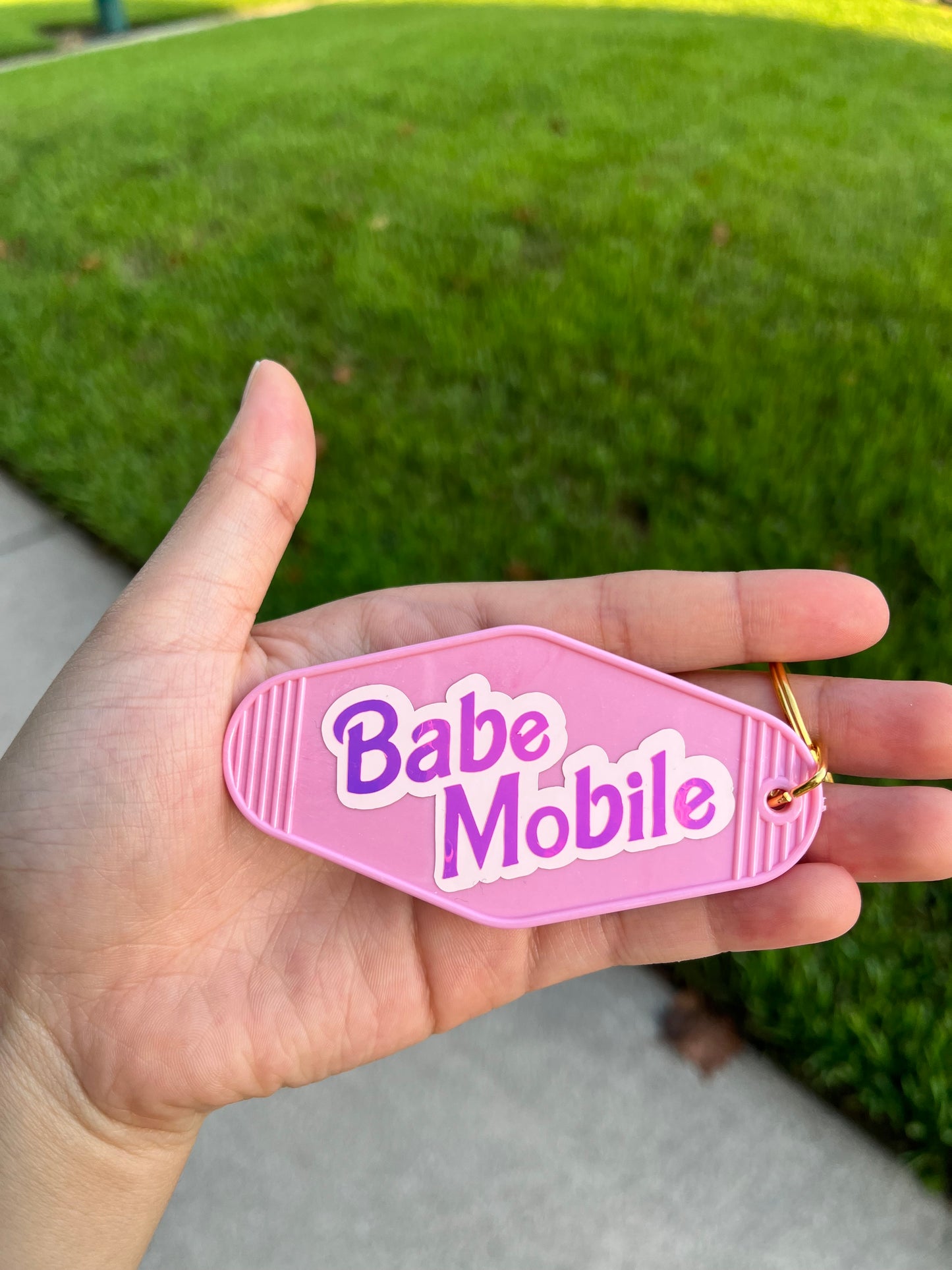 The babe mobile motel keychain