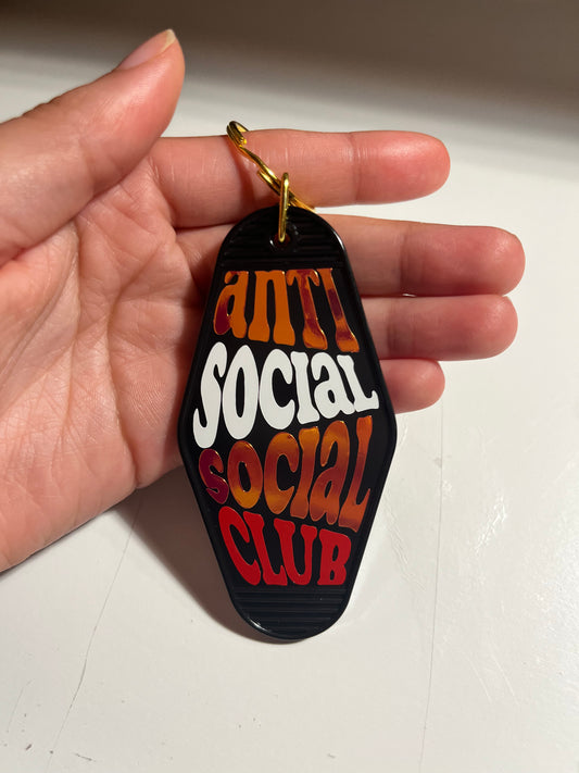 Anti social club keychain