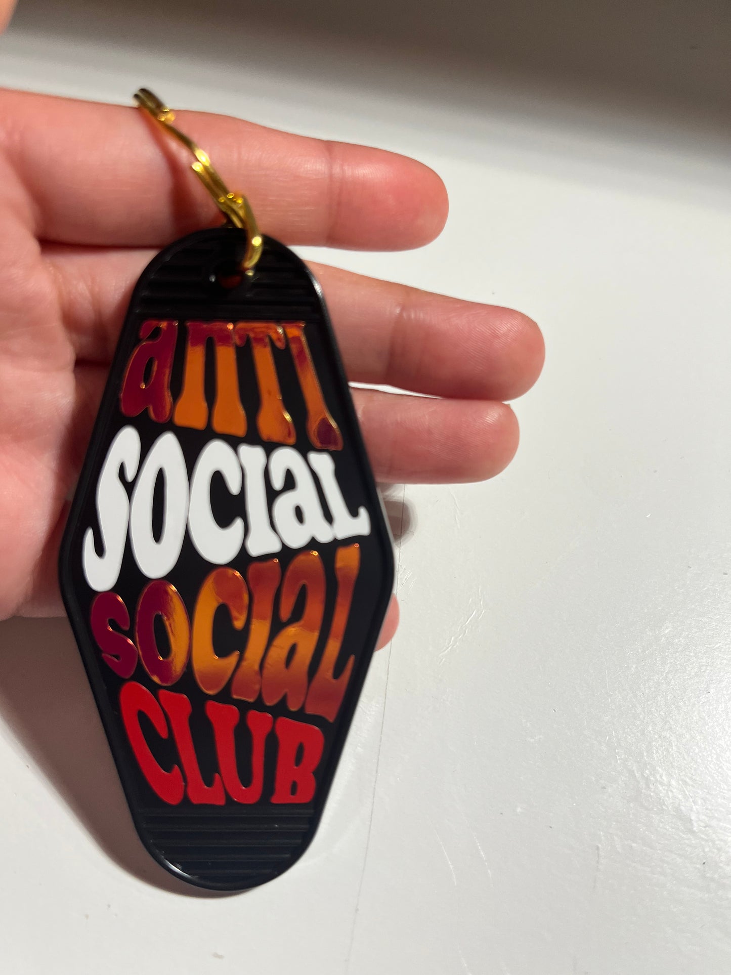 Anti social club keychain